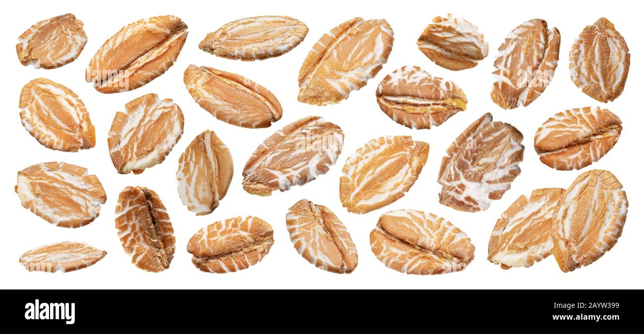 Rye flakes isolated on white background with clipping path Stock Photo