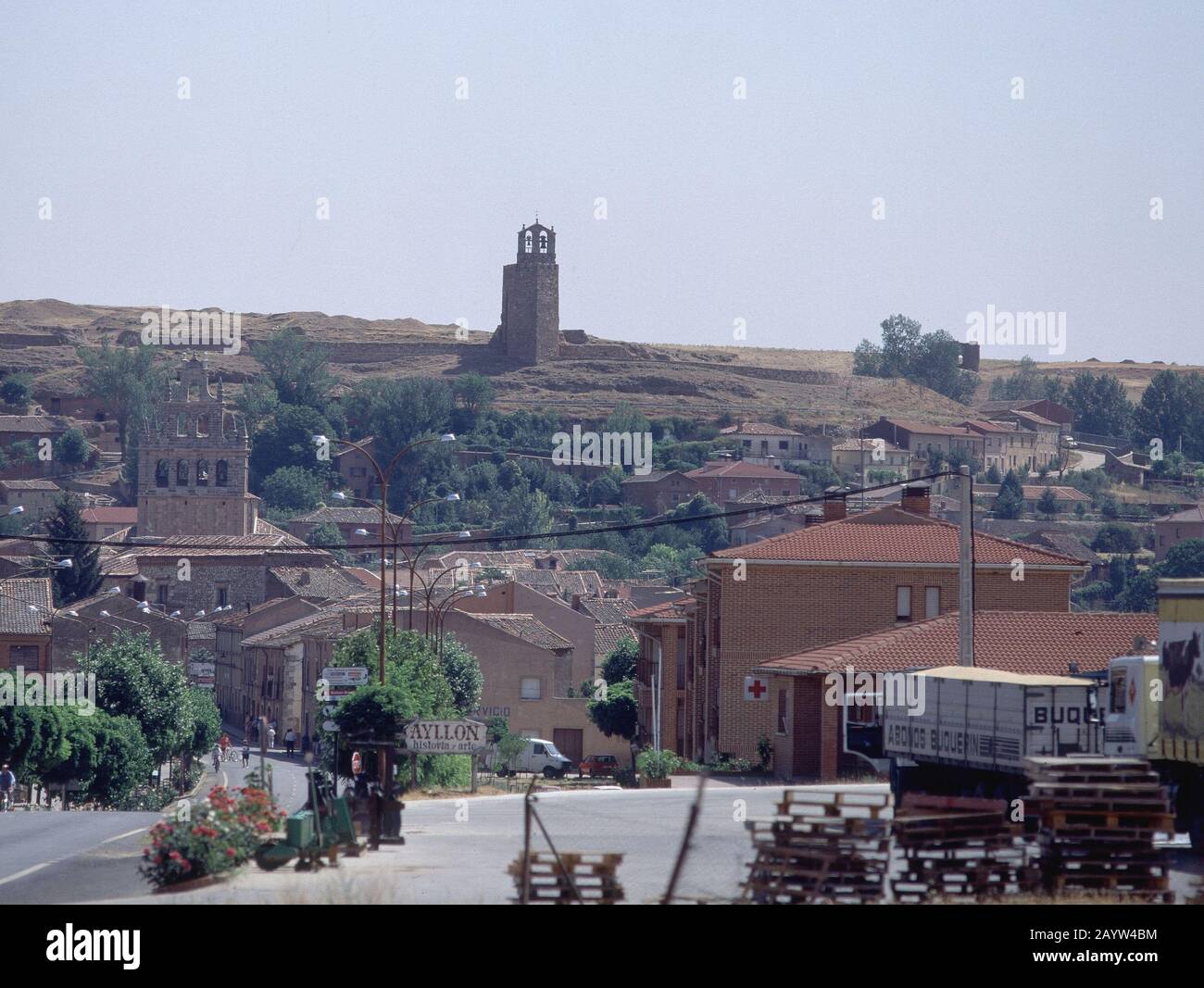 VISTA PANORAMICA. Location: EXTERIOR. AYLLON. SEGOVIA. SPAIN. Stock Photo