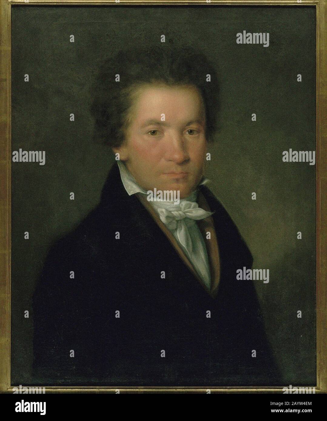 Portrait of Ludwig van Beethoven. Museum: Beethoven-Haus, Bonn. Author: Willibrord Josef Maehler. Stock Photo