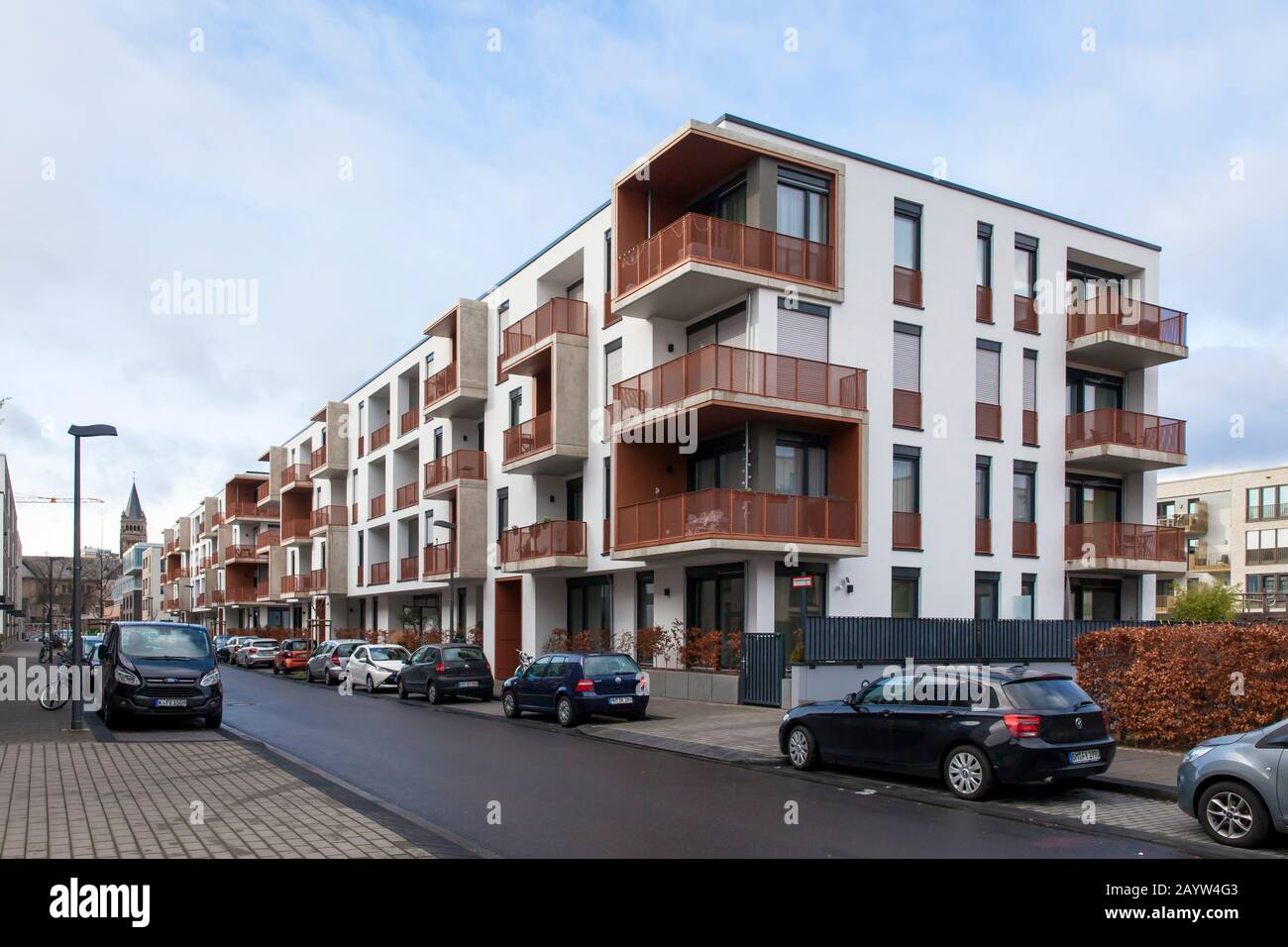 apartment building Pandion Fine on Josefine-Clouth street in the Clouth quarter in the district Nippes, Cologne, Germany.   Mehrfamilenhaus Pandion Fi Stock Photo