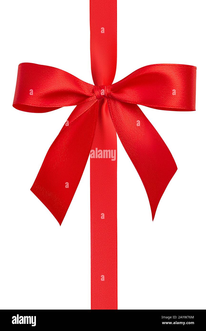 knotted bow made of red silk ribbon isolated on white background Stock  Photo - Alamy