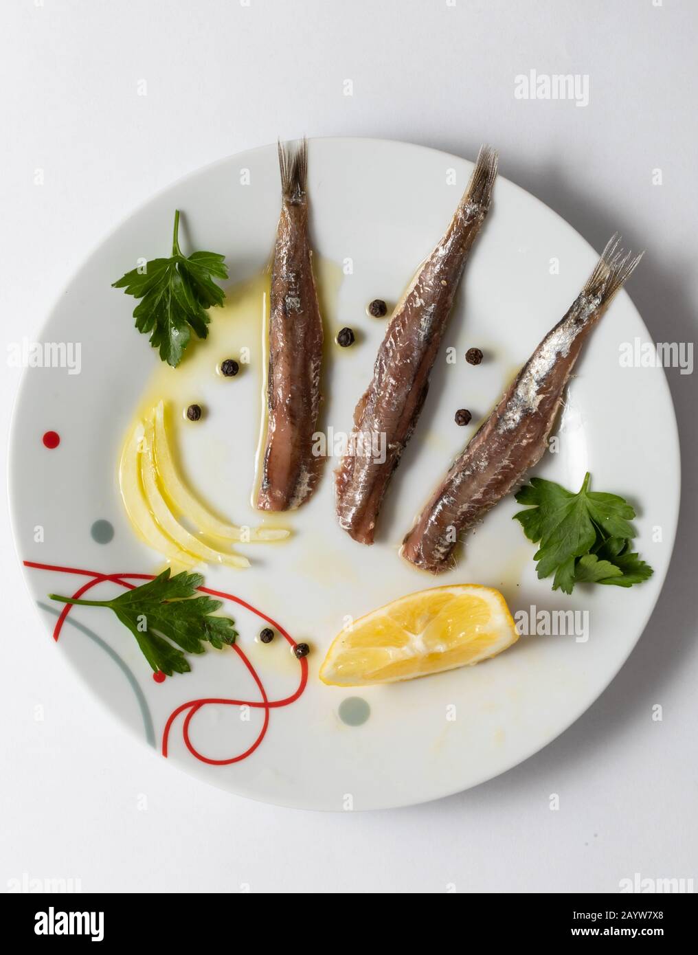 Traditional Dalmatian salted sardines,  Croatia Stock Photo