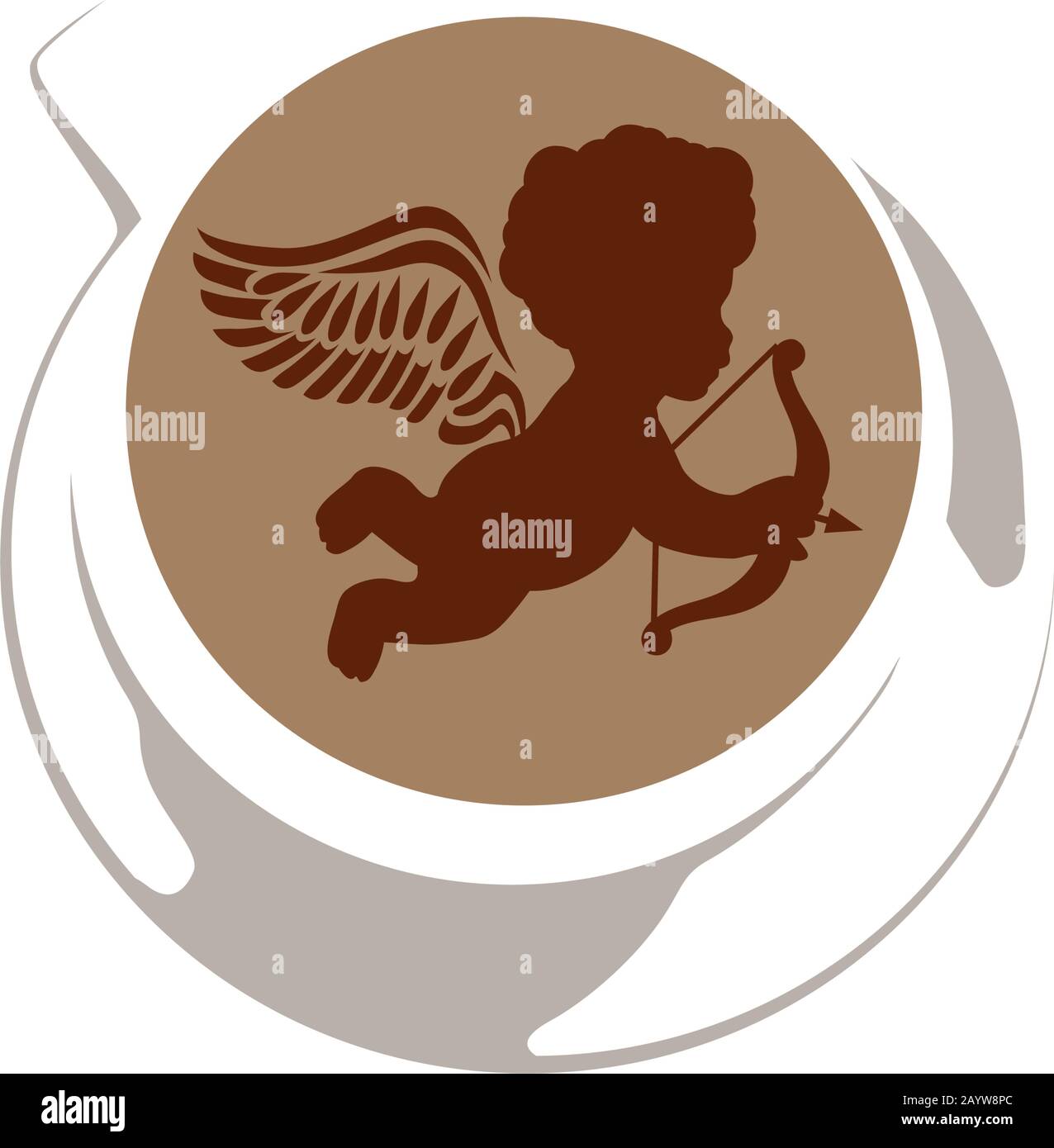 cupid and coffee Stock Vector