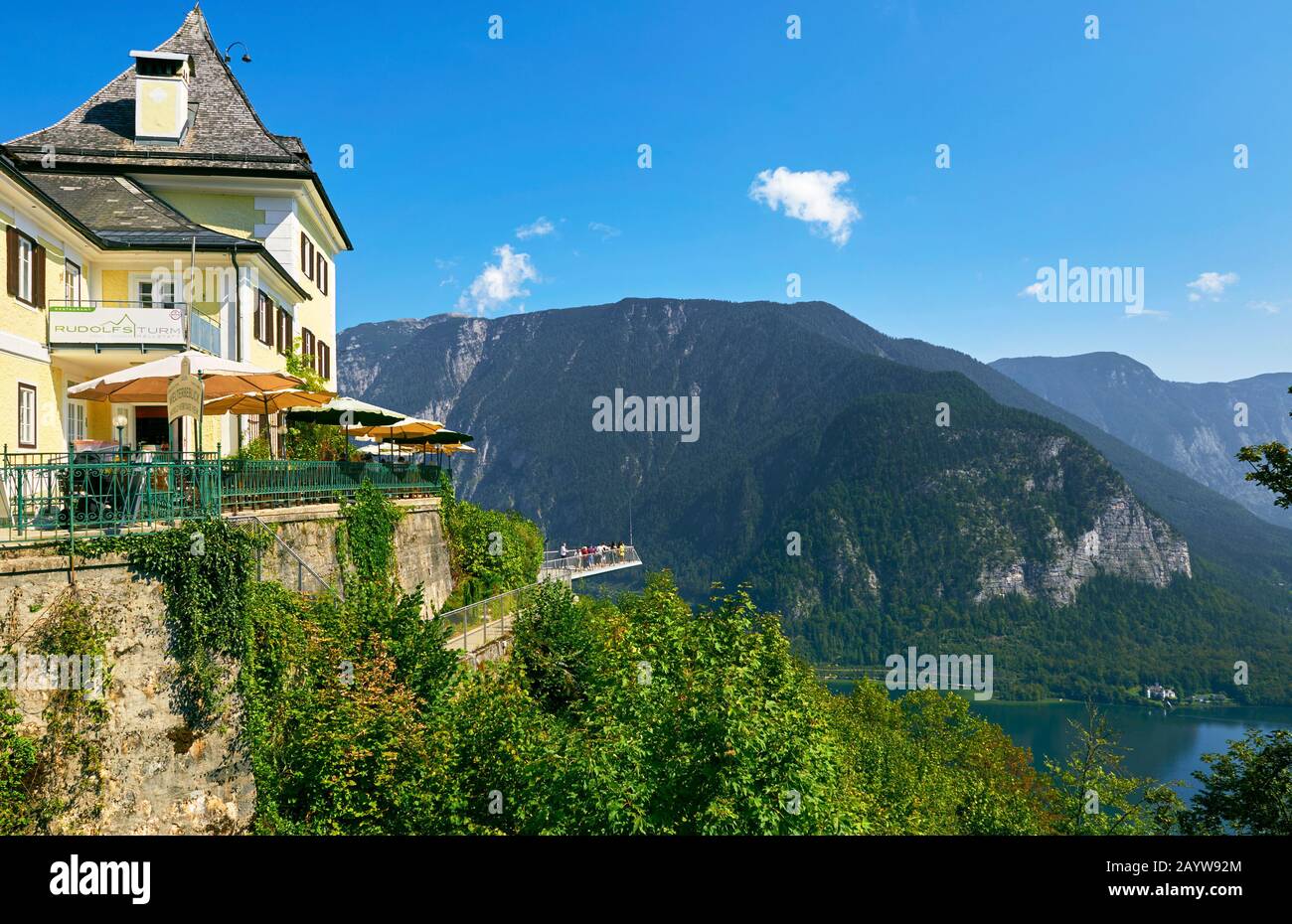 Visiting Hallstatt town Stock Photo