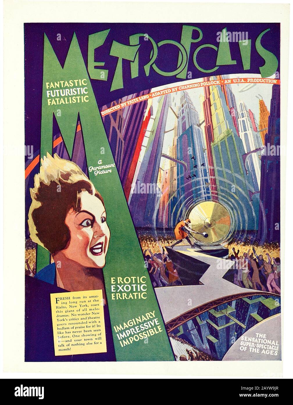 Metropolis by Fritz Lang. Museum: PRIVATE COLLECTION. Author: ANONYMOUS. Stock Photo