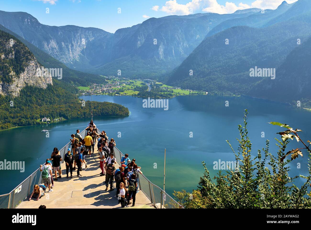 Lake view in Hallstatt town Stock Photo