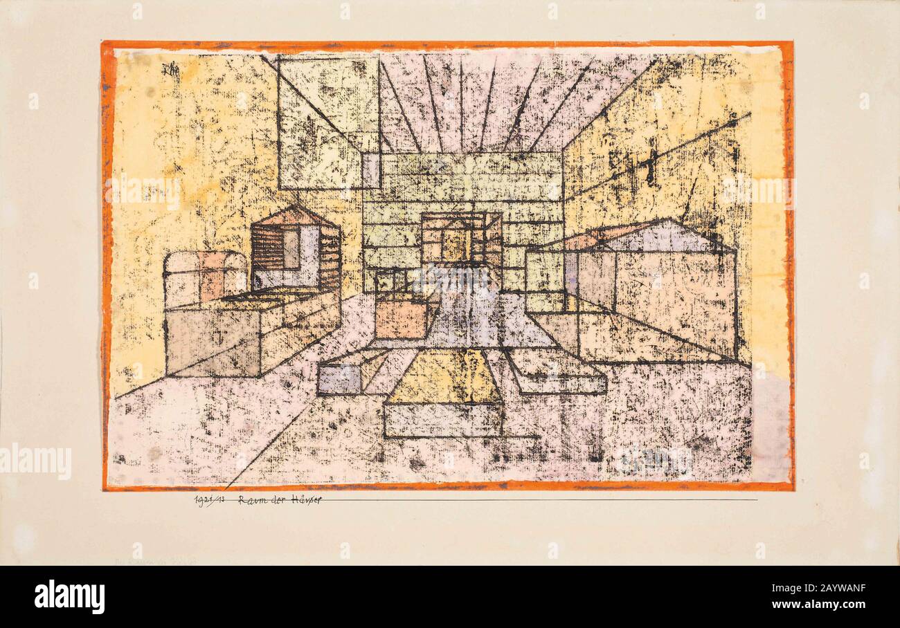 Space of the Houses. Museum: Private collection, Schwitzerland. Author: PAUL KLEE. Stock Photo