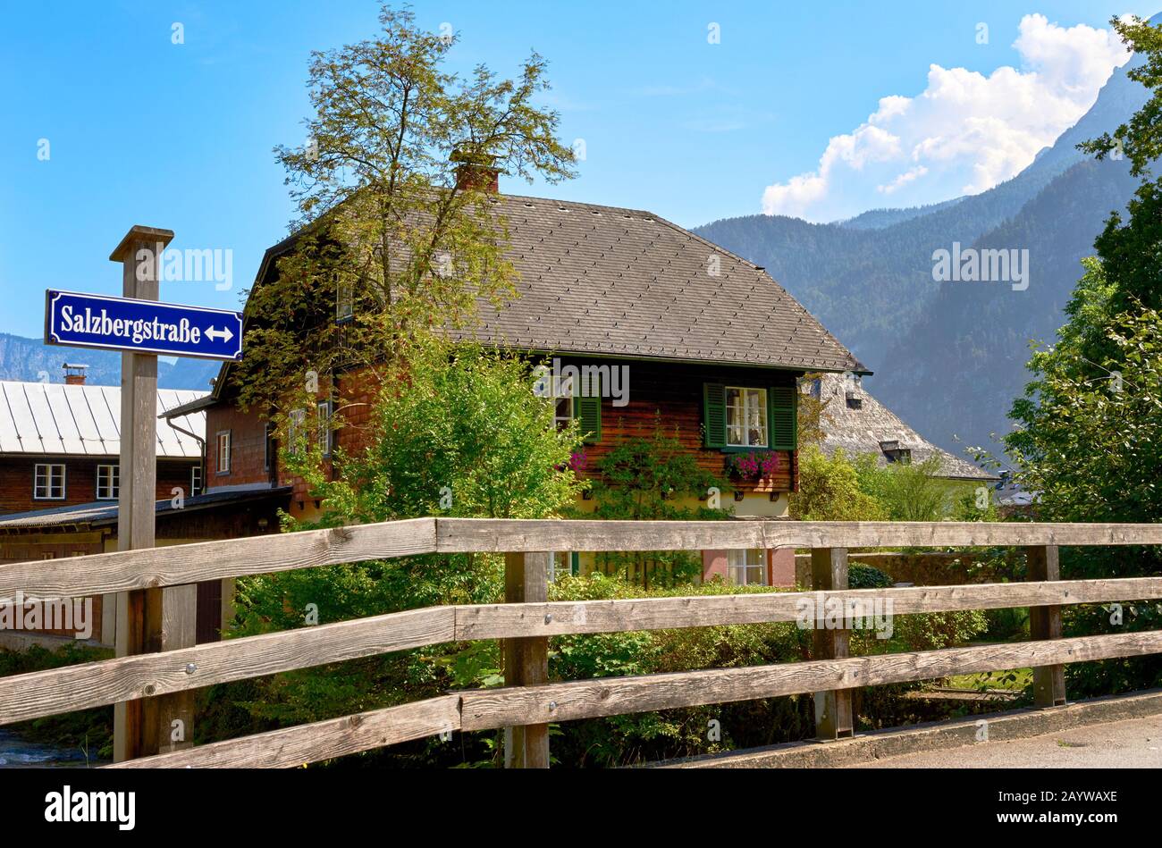 Visiting Hallstatt town Stock Photo