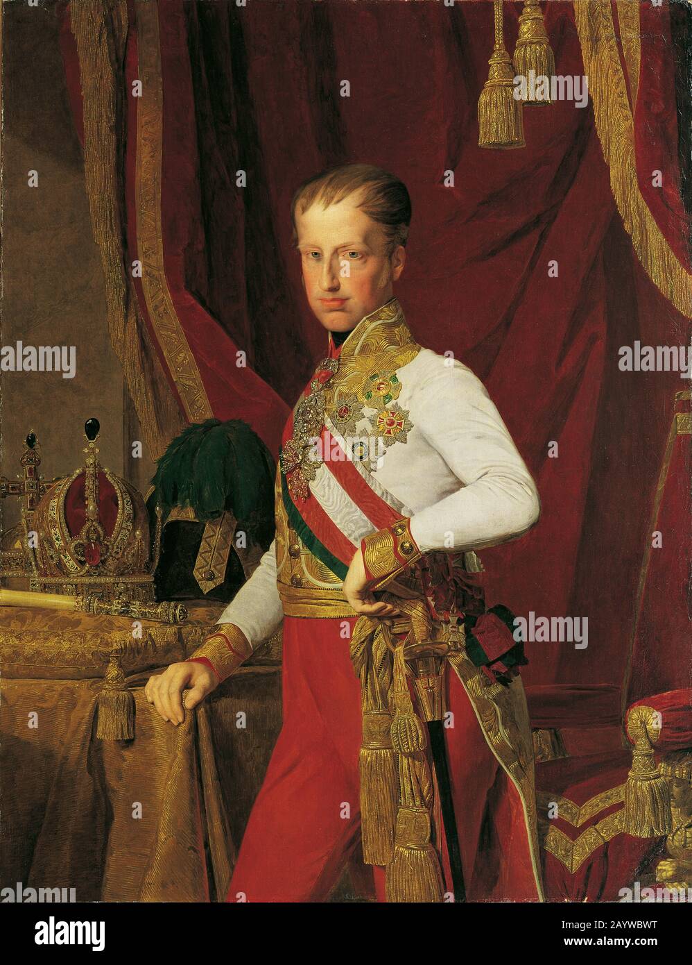 Portrait of Emperor Ferdinand I of Austria (1793-1875). Museum: Österreichische Galerie Belvedere, Vienna. Author: Ferdinand Georg Waldmüller. Stock Photo