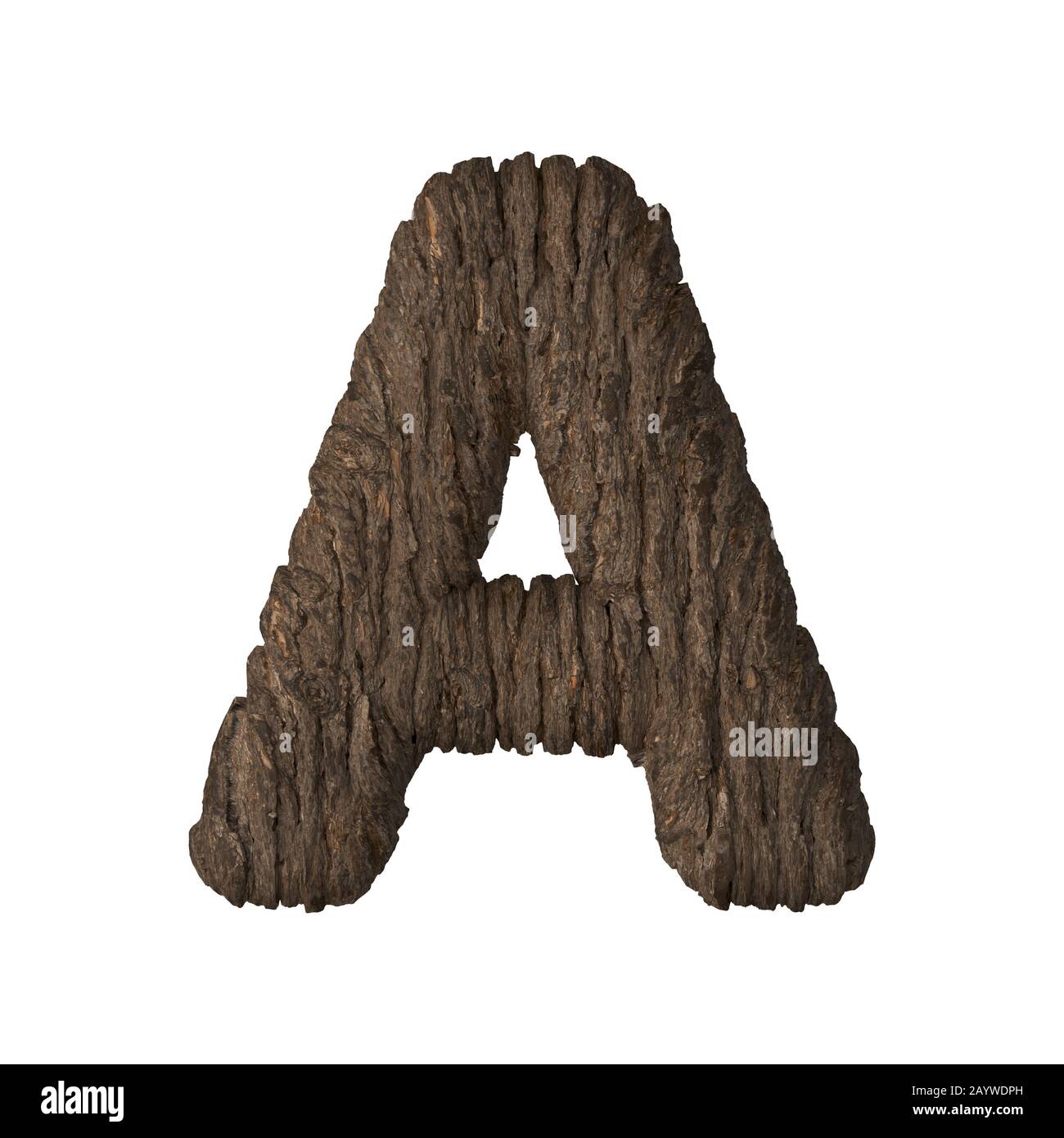 Bark letter A - 3D illustration Stock Photo