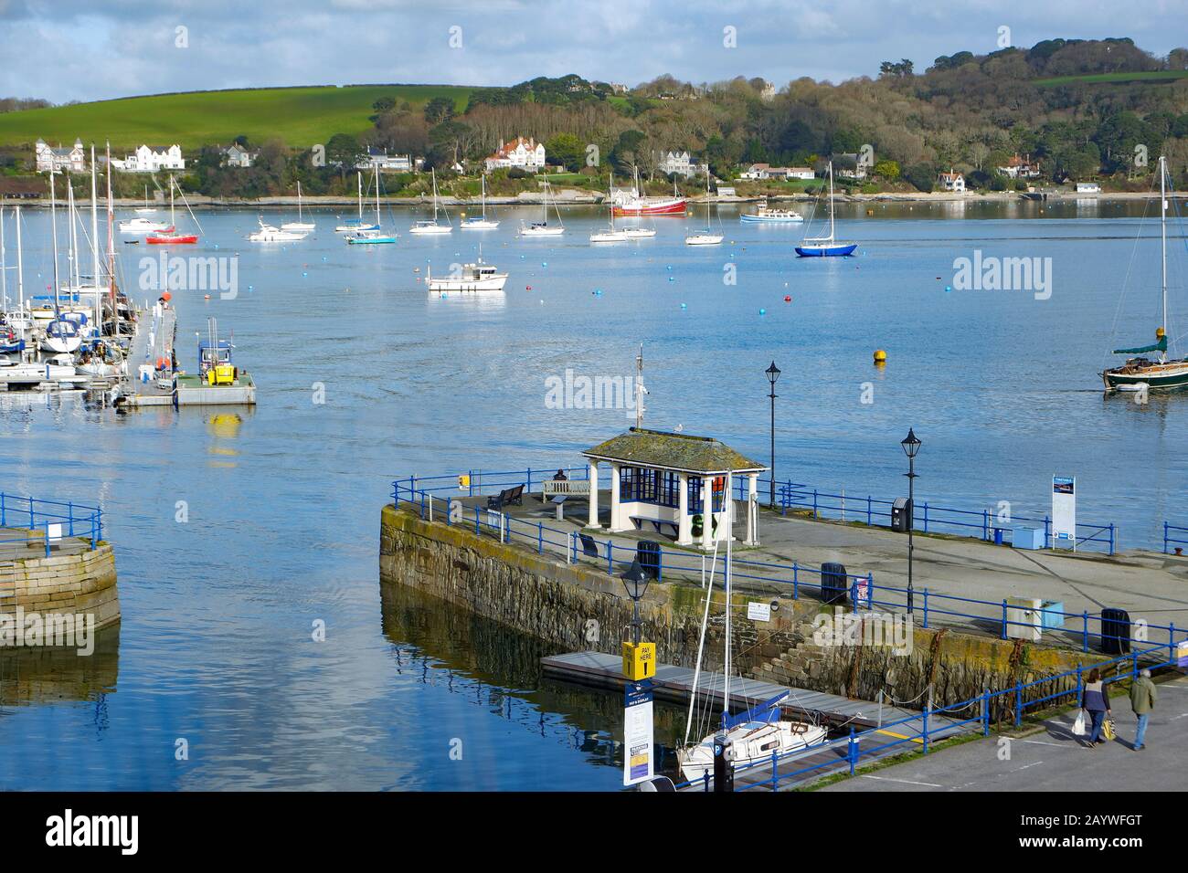 harbour at falmouth in cornwall, england, britain. Stock Photo