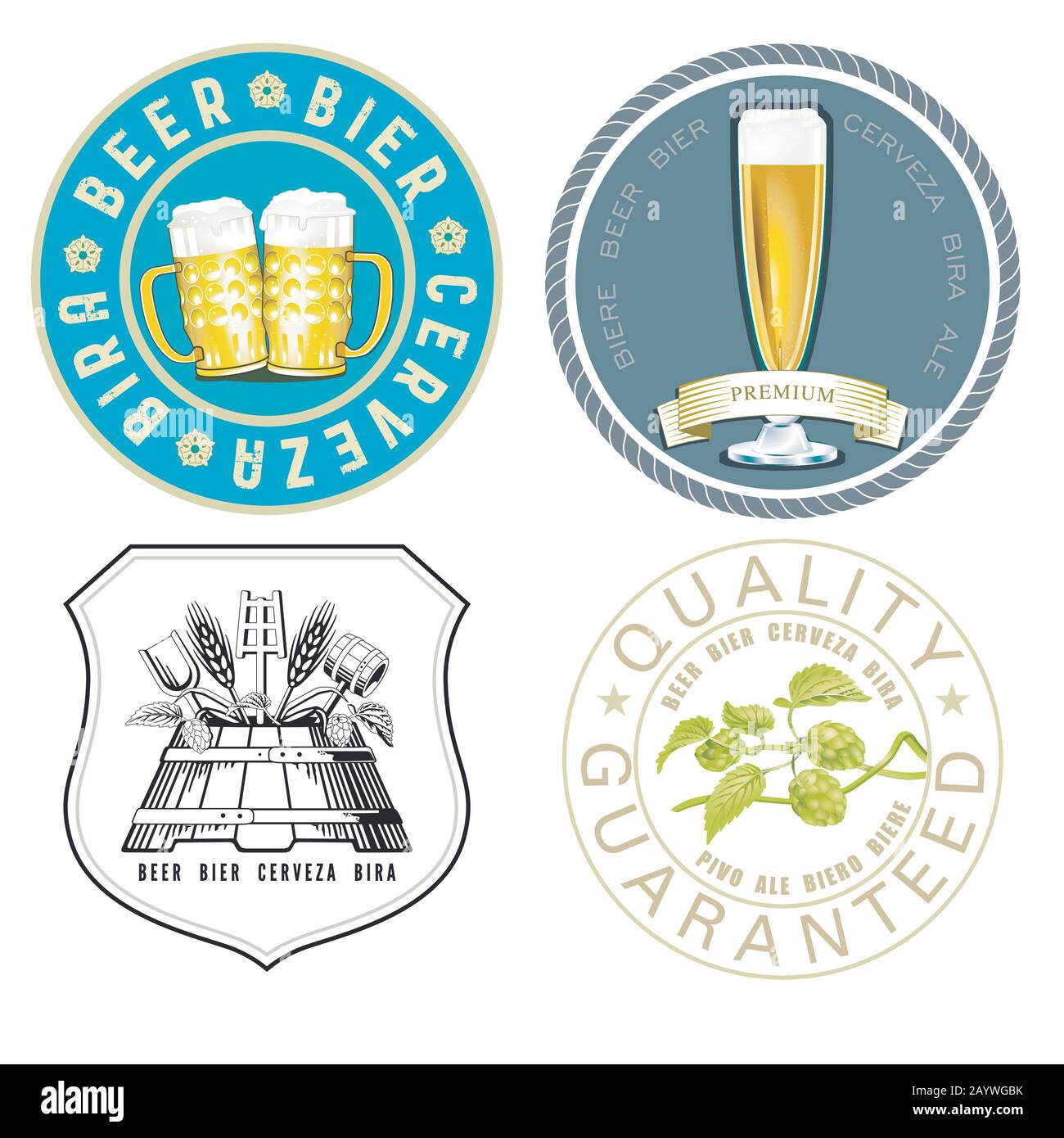 Brewers sign. Beer emblem, label Stock Vector