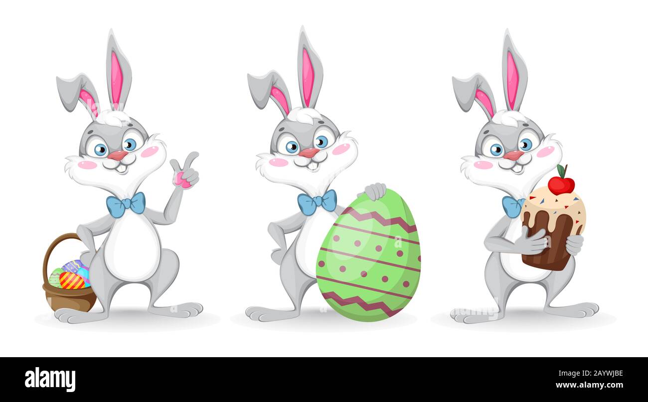 Happy Easter. Funny cartoon rabbit, set of three poses. Stock vector illustration Stock Vector Image & Art - Alamy Happy Easter. Funny cartoon rabbit, set of three poses. Stock vector illustration Stock Vector Image & Art - Alamy