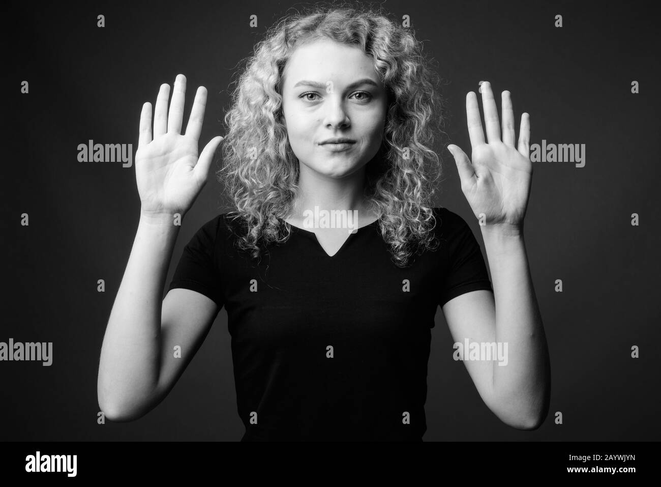 Girl with curly blond hair hi-res stock photography and images - Alamy