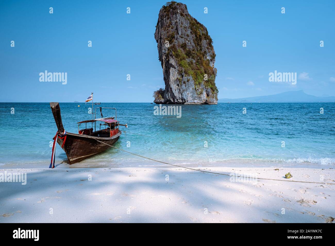 Koh Poda Thailand, The beautiful landscape of Koh Poda or Poda Island in Krabi province of Thailand. This island has white sand beach and surrounded Stock Photo