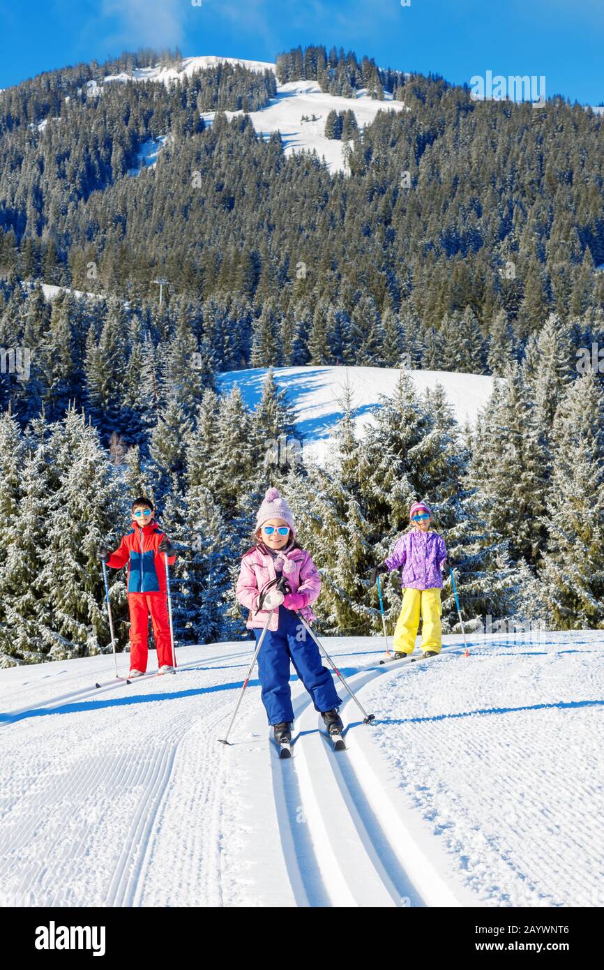 Childs Cross-Country Skiing in European Alps at La Livraz, Nordic ...