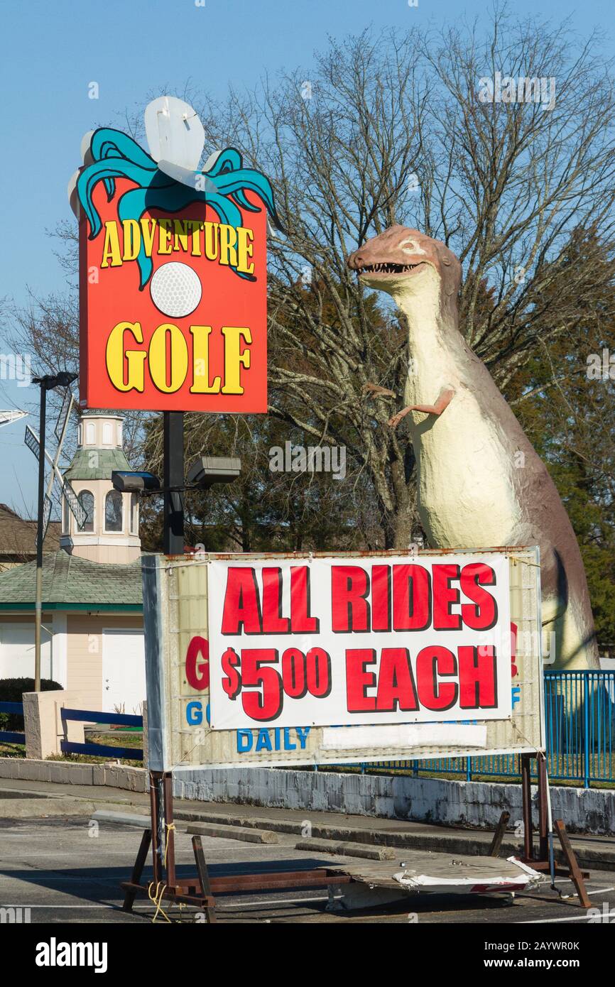 Shops, diners, putt putt golf, go karts and other rides line the main