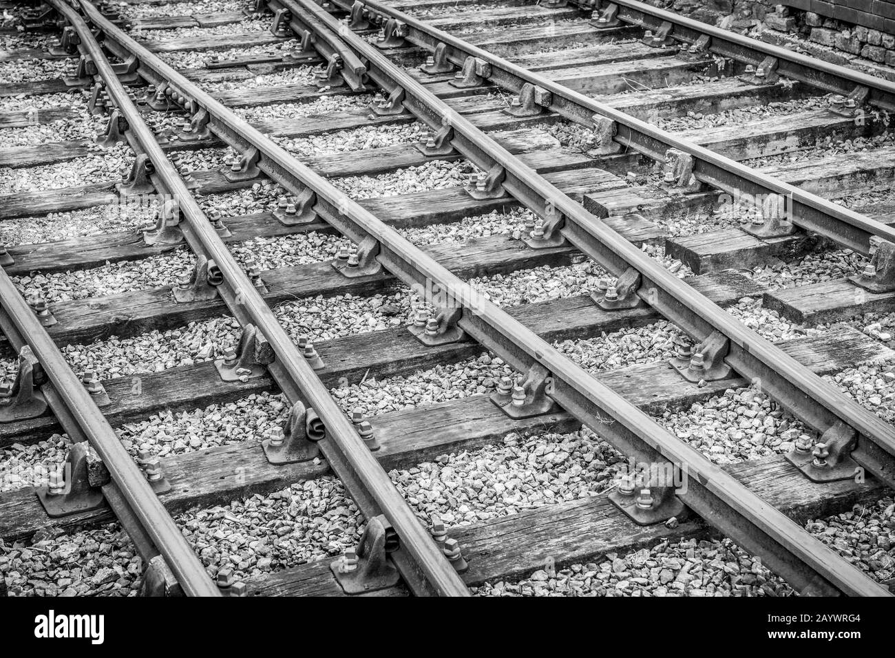 Black and White railway truck Stock Photo