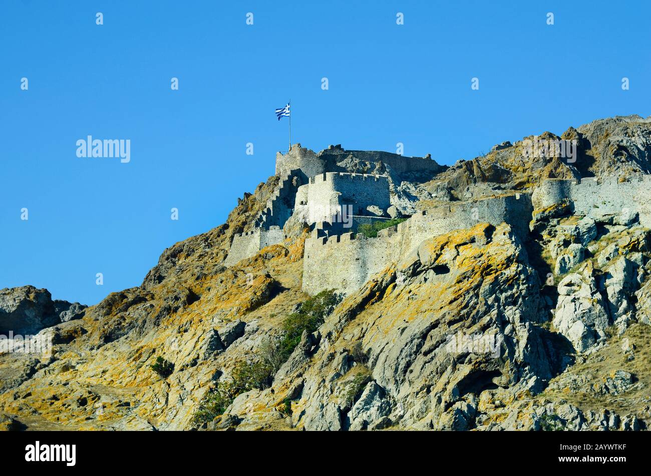 Greece, fortress of Myrina on Lemnos Island Stock Photo