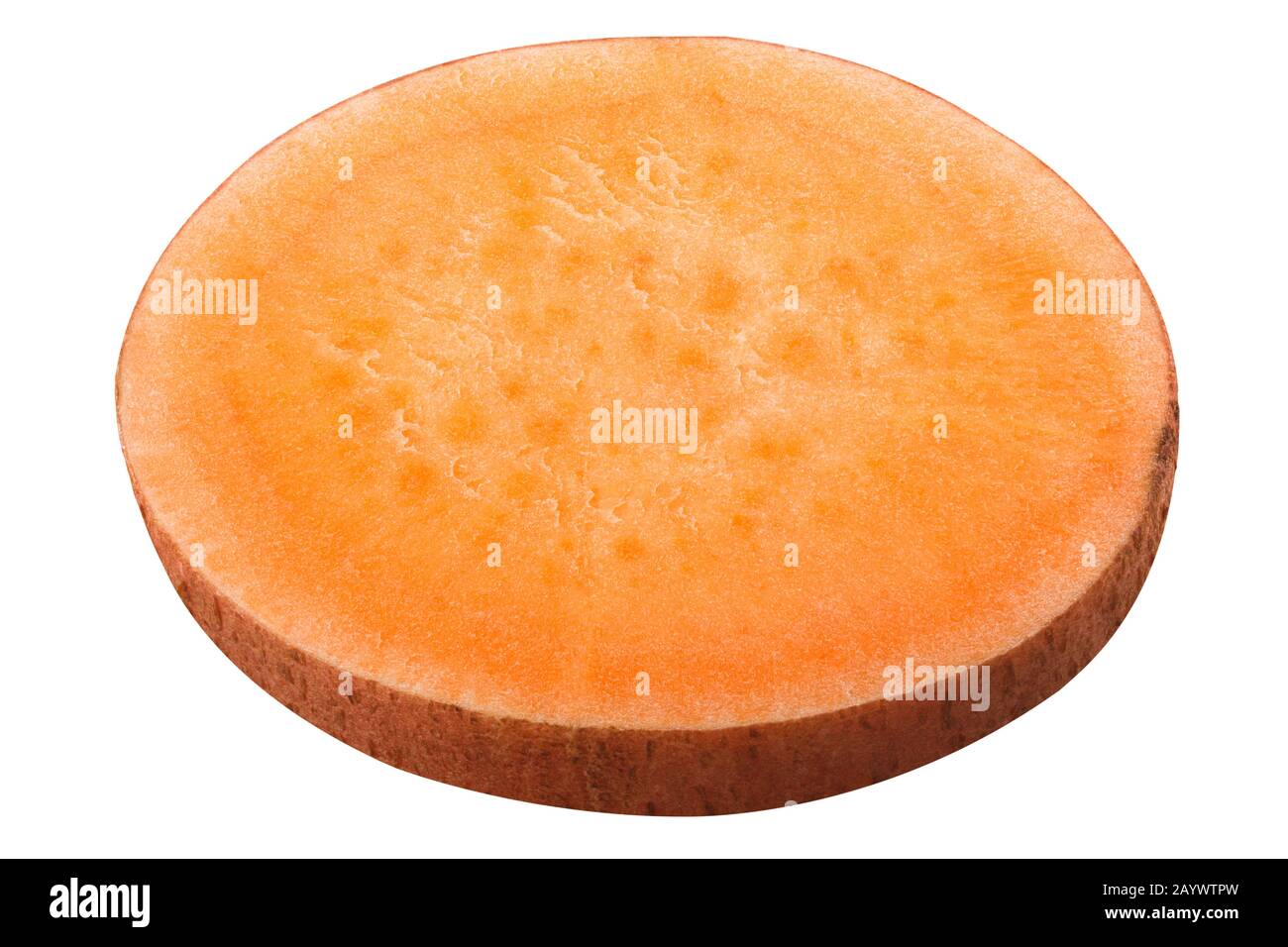 Sweet potato (Ipomoea batatas tuberous root), slice, isolated Stock ...