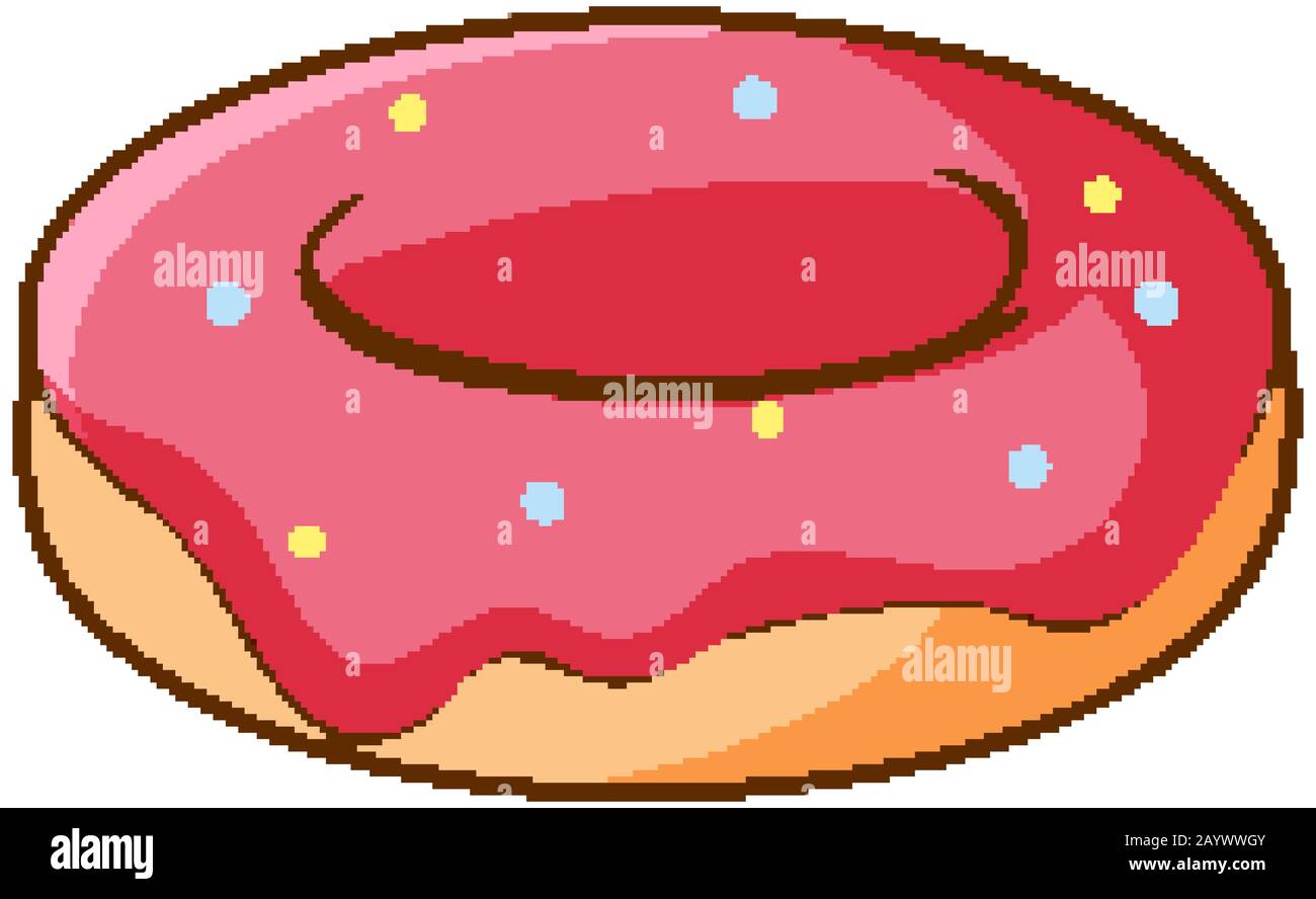 Strawberry donut on white background illustration Stock Vector Image