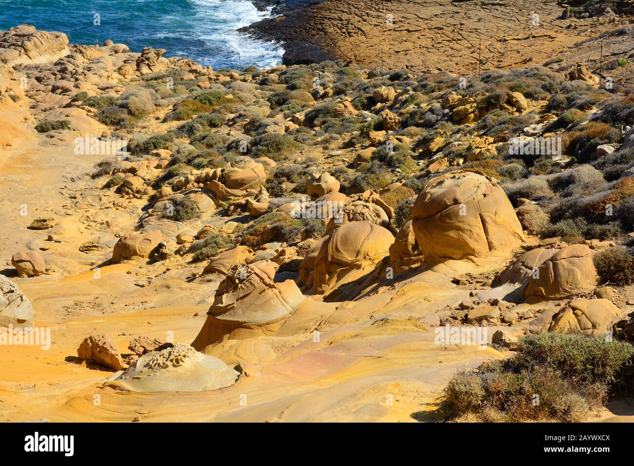 Greece, volcanic rocks on Lemnos Island Stock Photo - Alamy