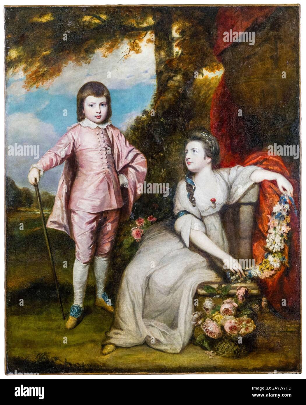 George Capel, Viscount Malden (1757–1839) and Lady Elizabeth Capel (1755–1834), portrait painting by Sir Joshua Reynolds, 1768 Stock Photo
