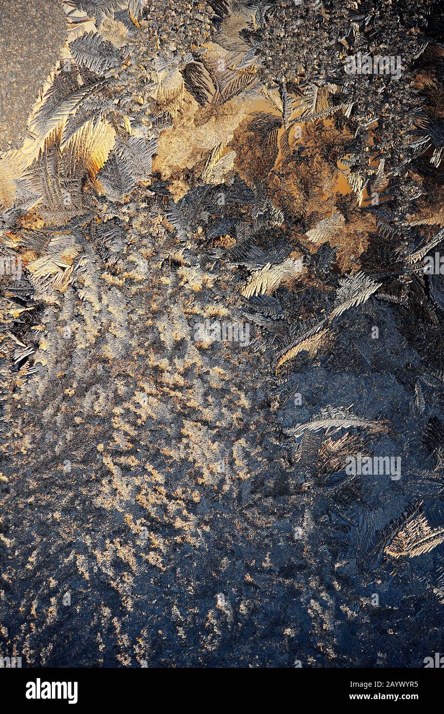 Winter background, frost and ice crystals on window glass Stock Photo ...
