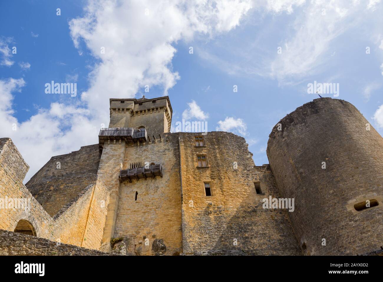 view on medieval fortress Castelnaud Castle (Chateau de Castelnaud) in ...