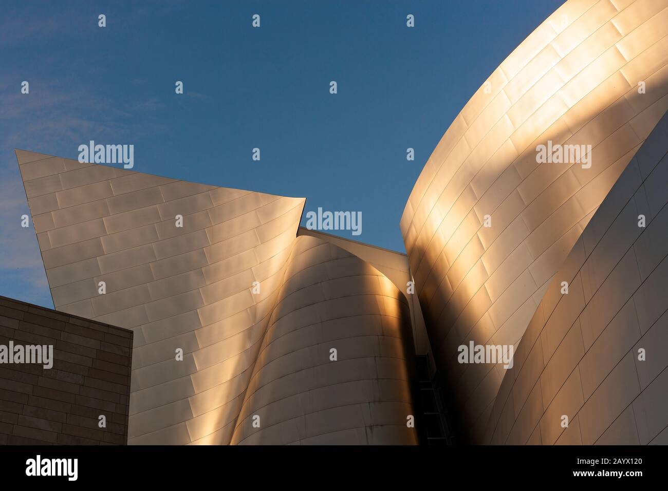 Los Angeles, California, United States - Detail of the avant garde architecture of Walt Disney Concert Hall Stock Photo