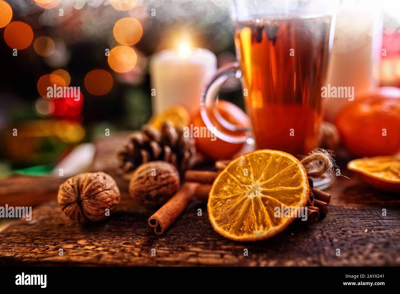 Winter warming tea with cloves and lemon Stock Photo Alamy