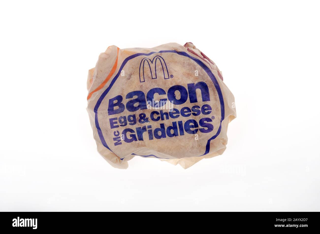 McDonald’s Bacon Egg and Cheese McGriddle Stock Photo