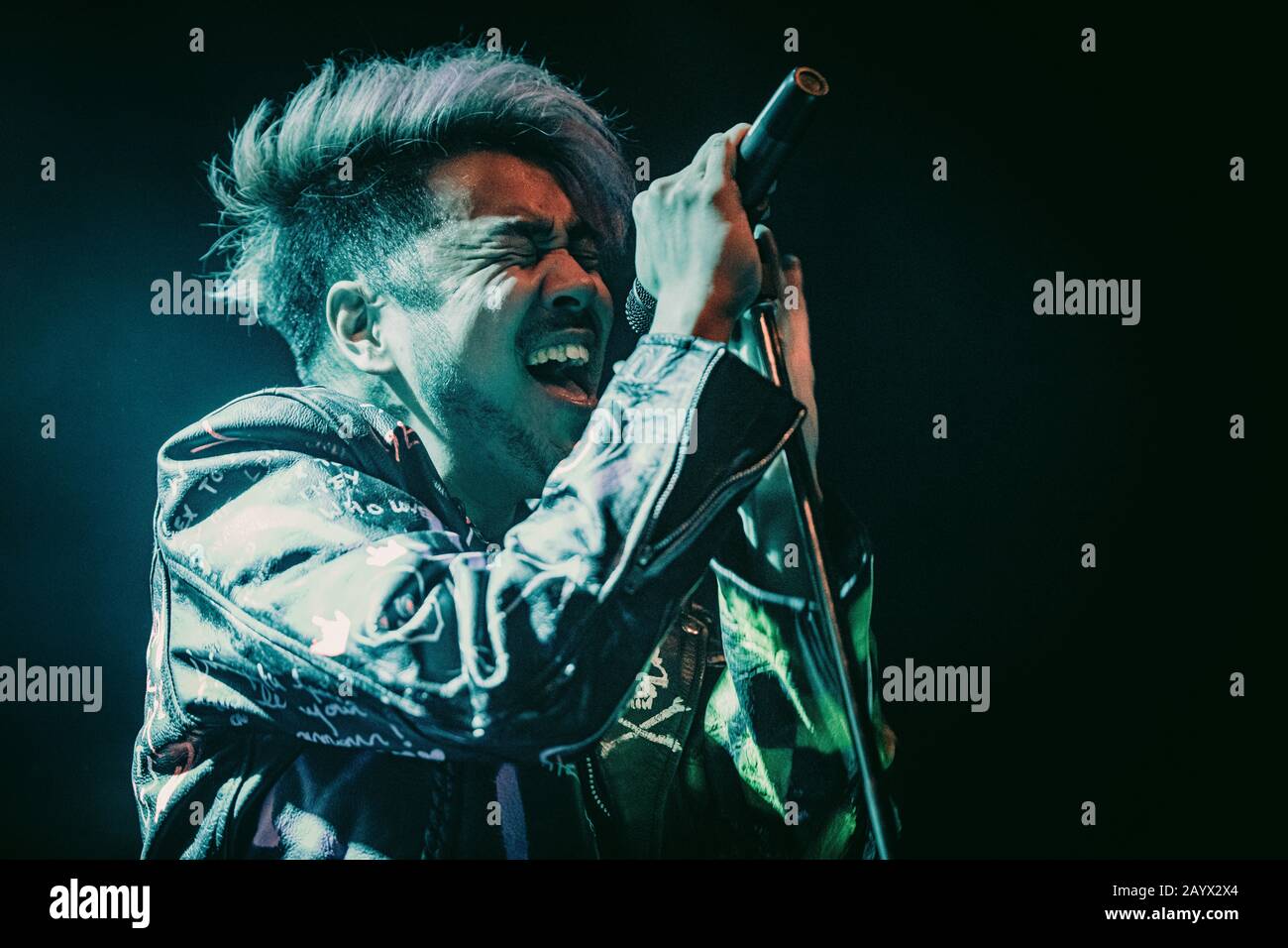 Copenhagen, Denmark. 15th, February 2020. The Japanese metal band Crossfaith performs a live concert at Amager Bio in Copenhagen. Here vocalist Kenta Koie is seen live on stage. (Photo credit: Gonzales Photo - Nikolaj Bransholm). Stock Photo