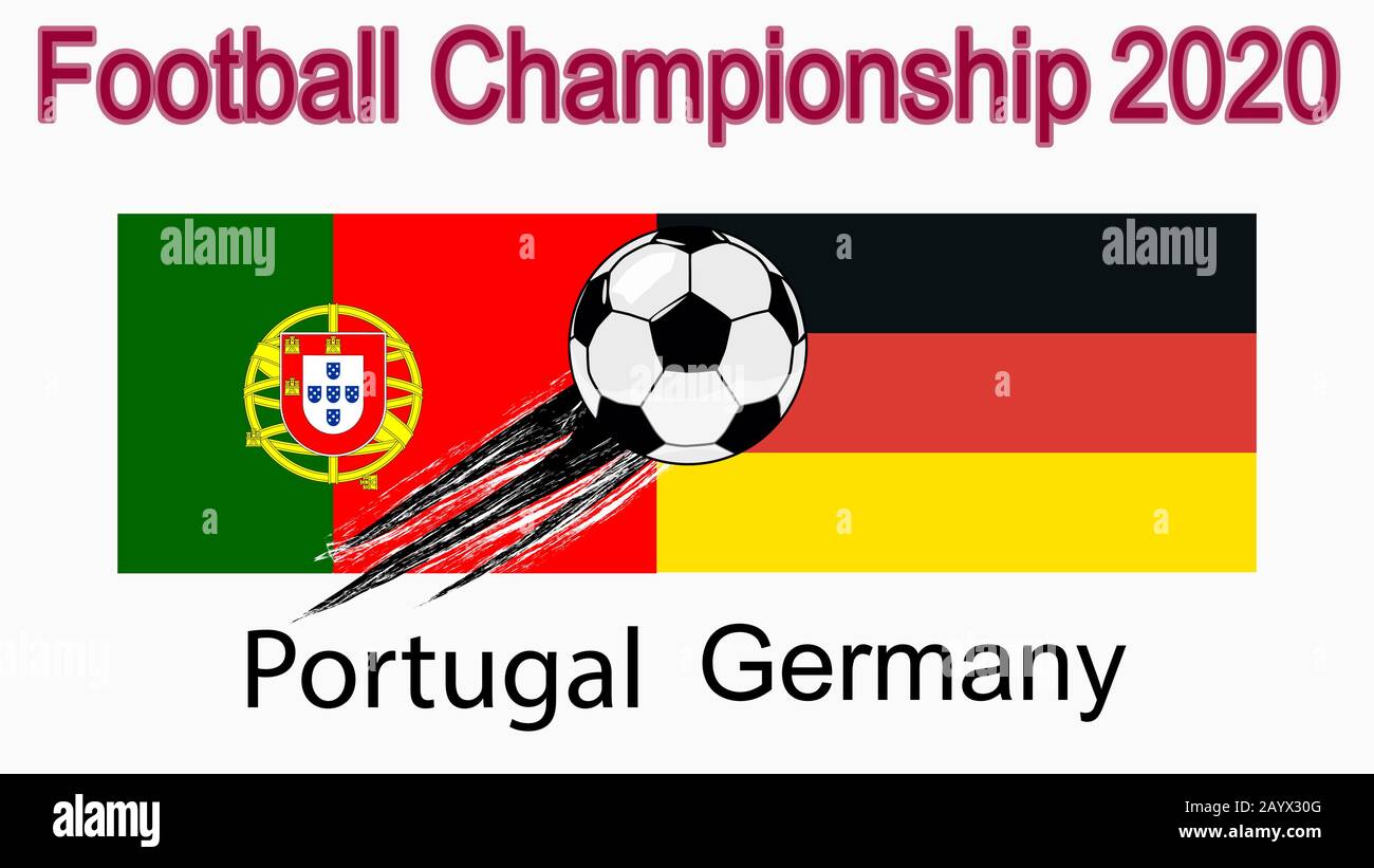 2020 European Football Championship, banner, web design, match between Germany and Portugal Stock Vector