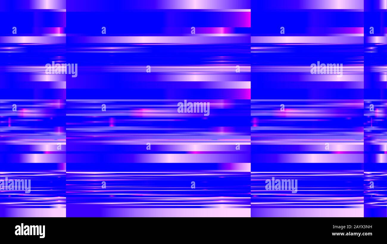 Blue digital horizontal bacground, glitch pattern, dynamic vector stripes Stock Vector
