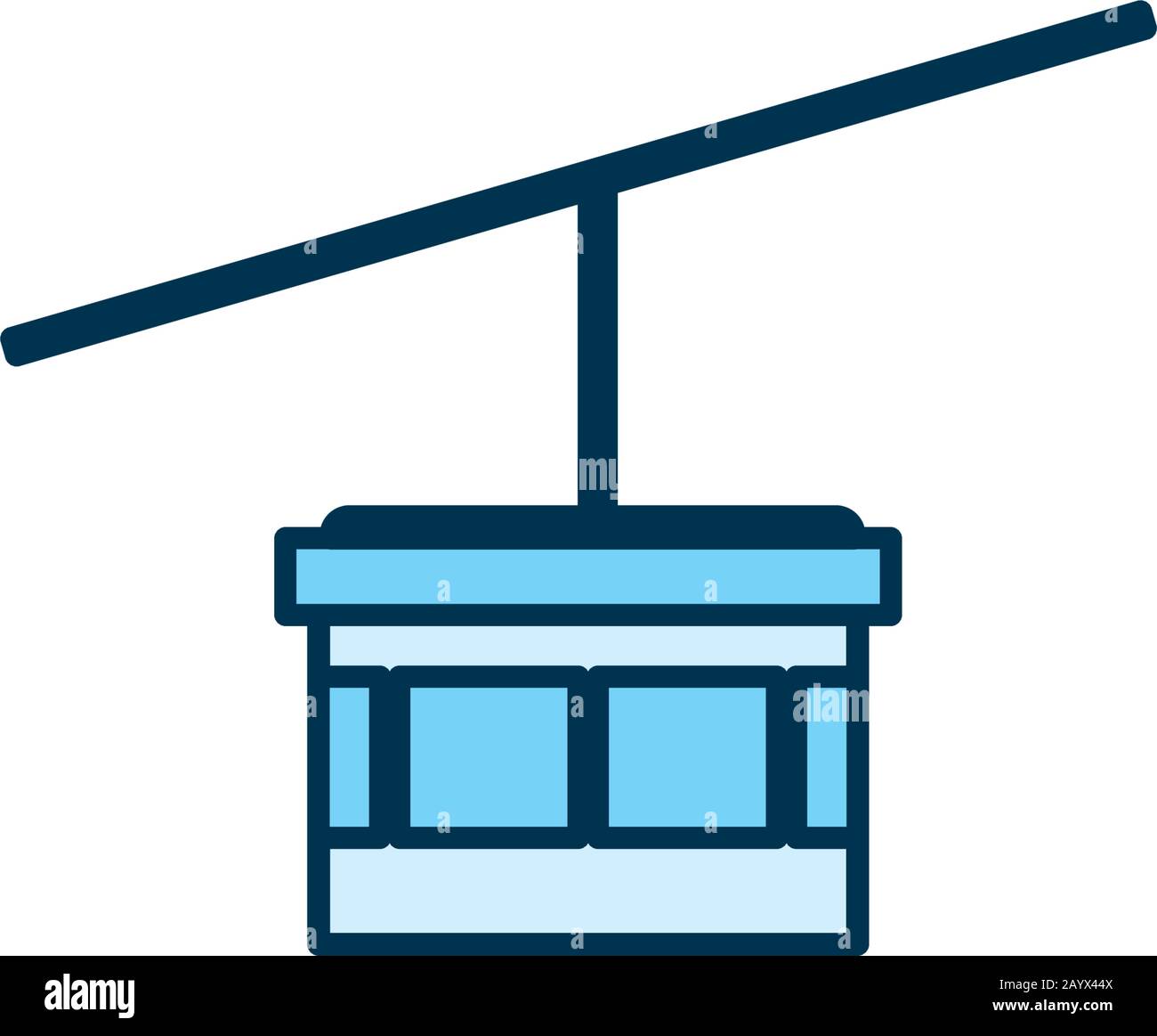 Cable car vehicle line style icon design, Transportation travel trip