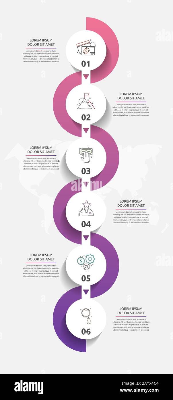 Vector template circle infographics. Business concept with 6 options ...