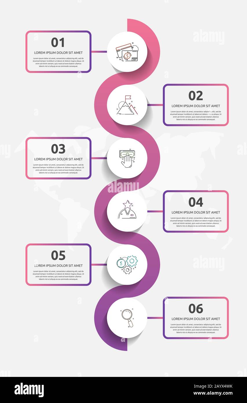 Vector template circle infographics. Business concept with 6 options ...