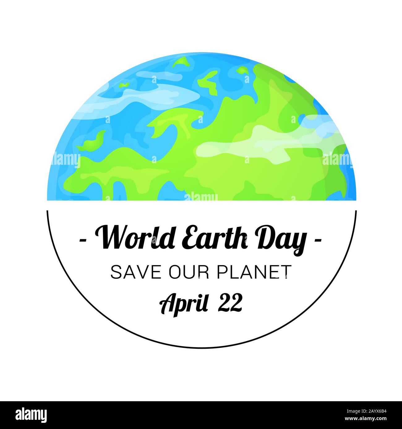World Earth Day holiday card. Can be used as poster or banner. Possible concept save planet, global environment problem, ecology. Cartoon vector Stock Vector