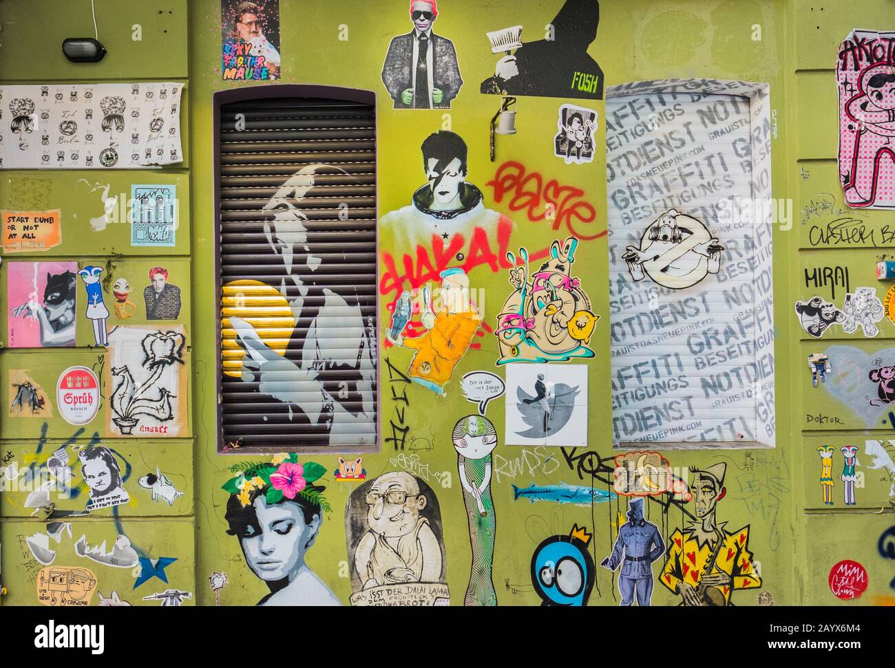 graffiti wall, boxhagener platz quarter Stock Photo