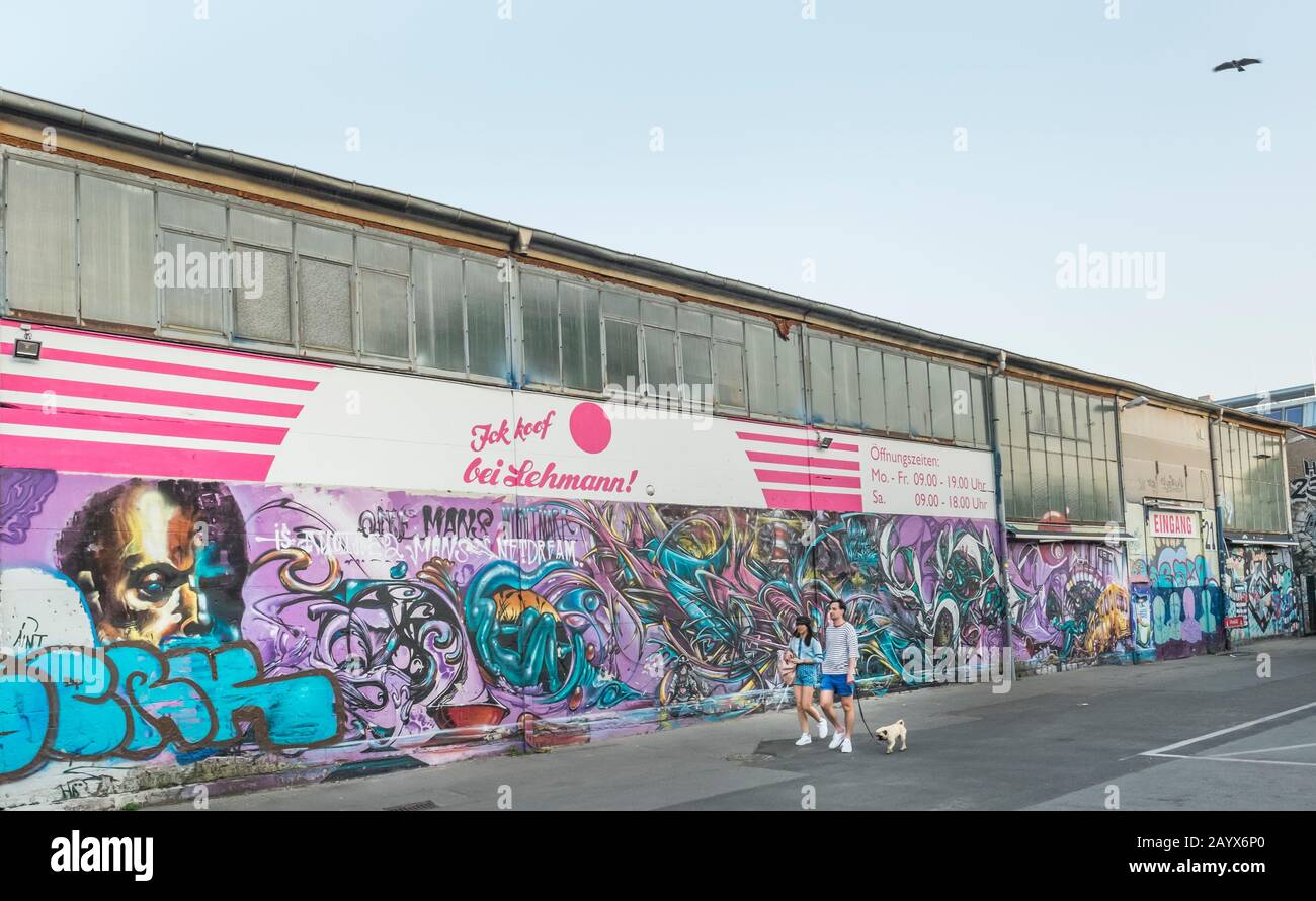 graffiti at hangar at raw gelaende, alternative cultural venue Stock Photo