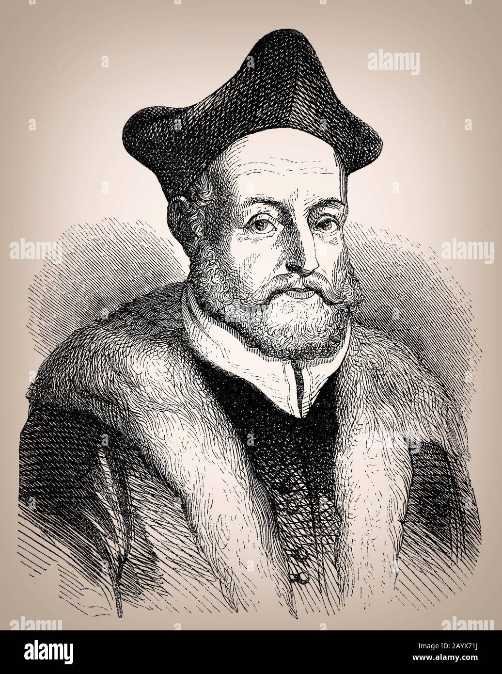 Michele Mercati,  1541 – 1593, a physician, superintendent of the Vatican Botanical Garden Stock Photo