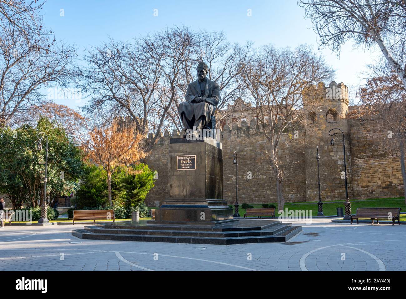 Baku, Azerbaijan 27 January 2020 - Monument to Mirza Alekper Sabir