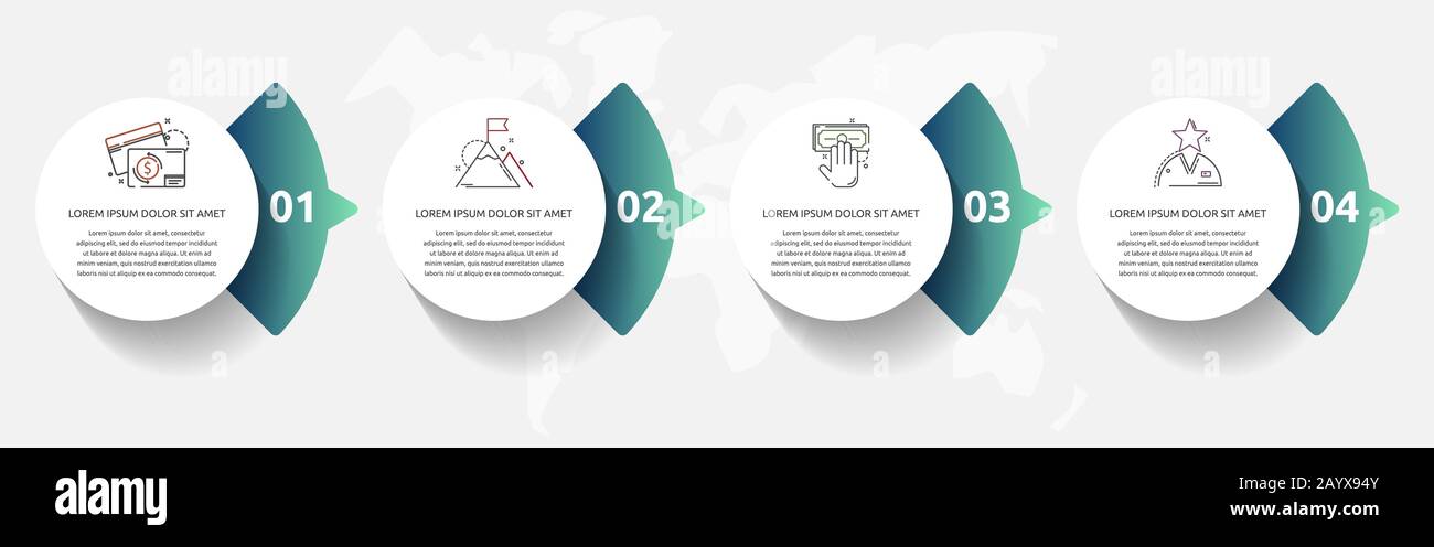 Vector template circle infographics. Business concept with 4 arrows and ...