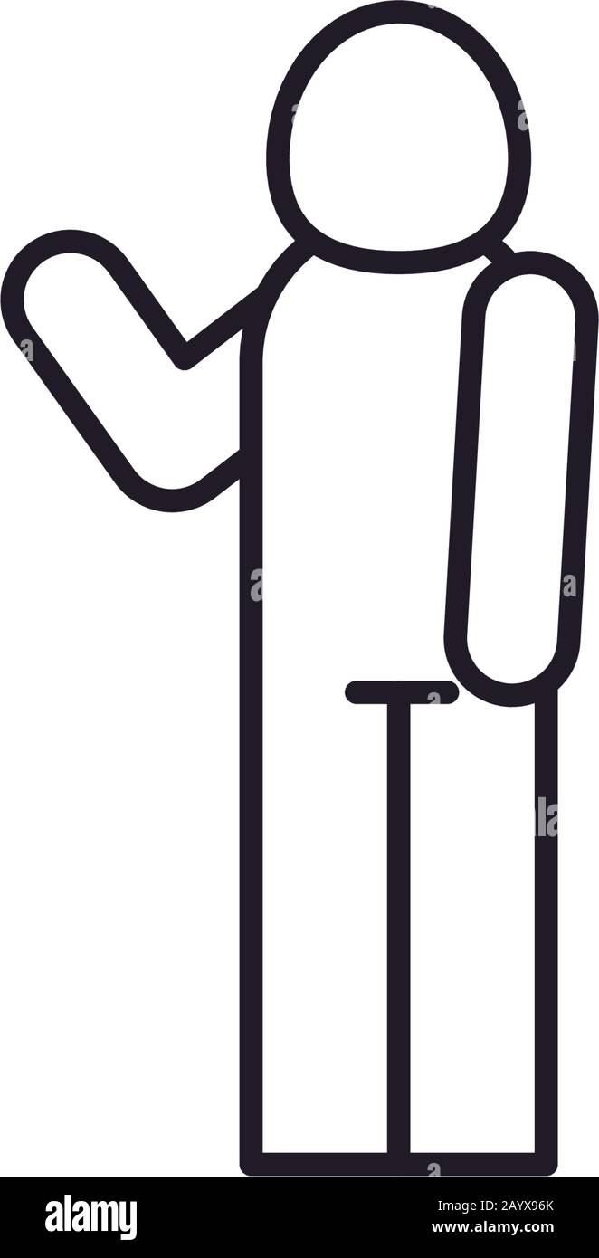 Avatar said hello line style icon design of Person profile social ...