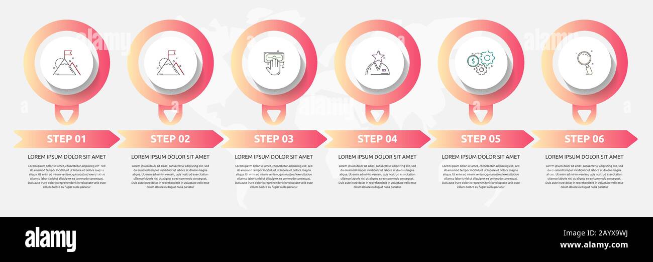 Vector template circle infographics. Business concept with 6 arrows and ...