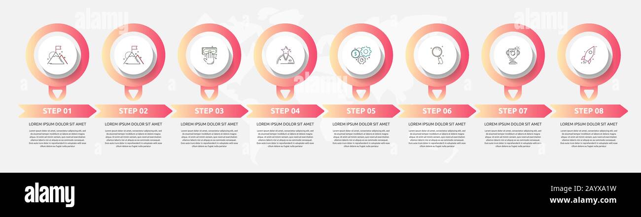 Vector template circle infographics. Business concept with 8 arrows and ...