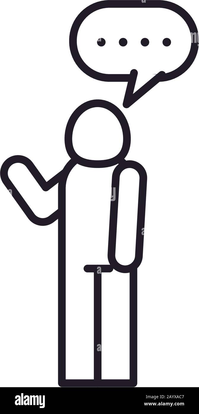Avatar with bubble line style icon design of Person profile social ...
