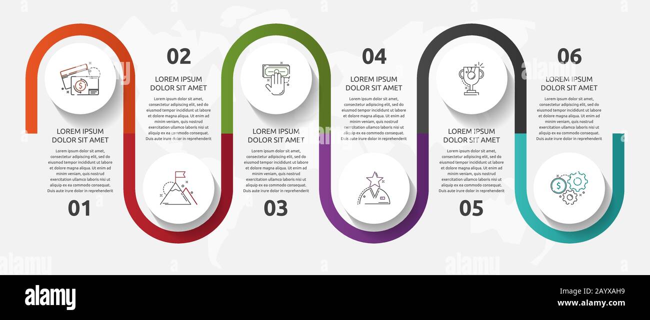 Vector template circle infographics. Business concept with 6 options ...