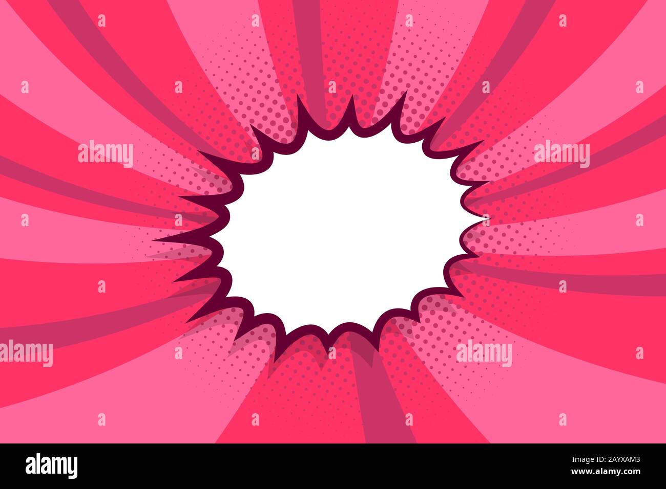 Comic text empty speech bubble banner pop art Stock Vector